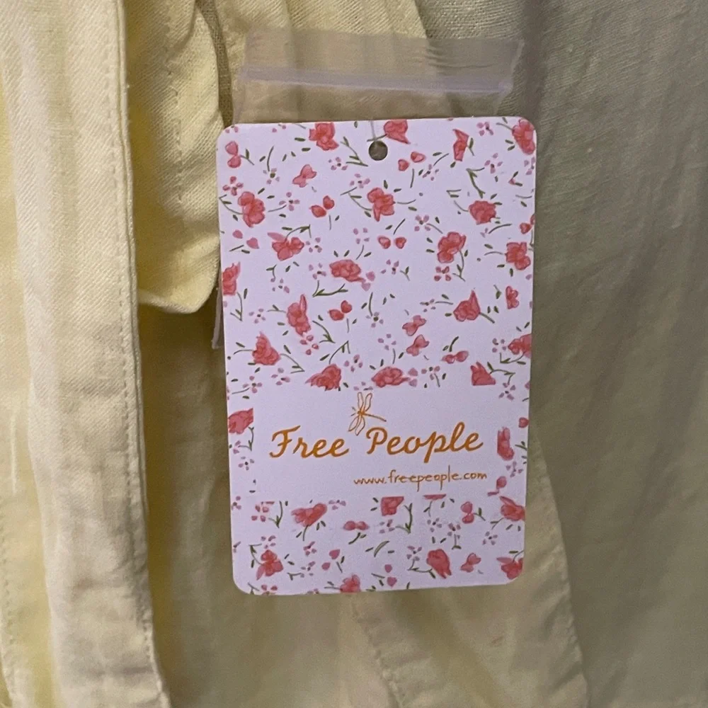 Free People  NWT   Linen Blend Yellow Wrap Skirt  10